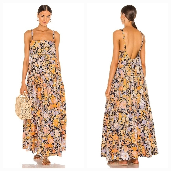 Free People Dresses & Skirts - Free People Park Slope Maxi Dress in Dark Combo size S NWT